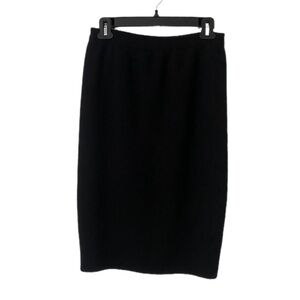 Vintage 100% Wool Ann Tjian for Kenar Black Elegant Pencil Skirt Size Small